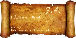 Führer Anett névjegykártya